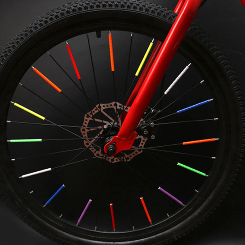 2 Pack of Bicycles Reflective Spokes Mountain Bike Colorful Warning Reflective Strip Bicycle Wind and Fire Wheel Reflective Strip Steel Wire Reflective Strip Pink