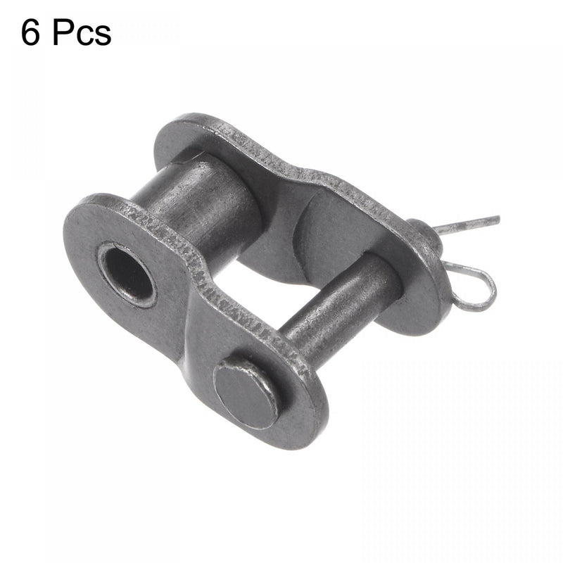 [Australia - AusPower] - uxcell 6Pcs #40 Chain Offset Half Link Roller, 1/2" Pitch Carbon Steel, Standard Chain End Connector Split Links for 08A Chain 