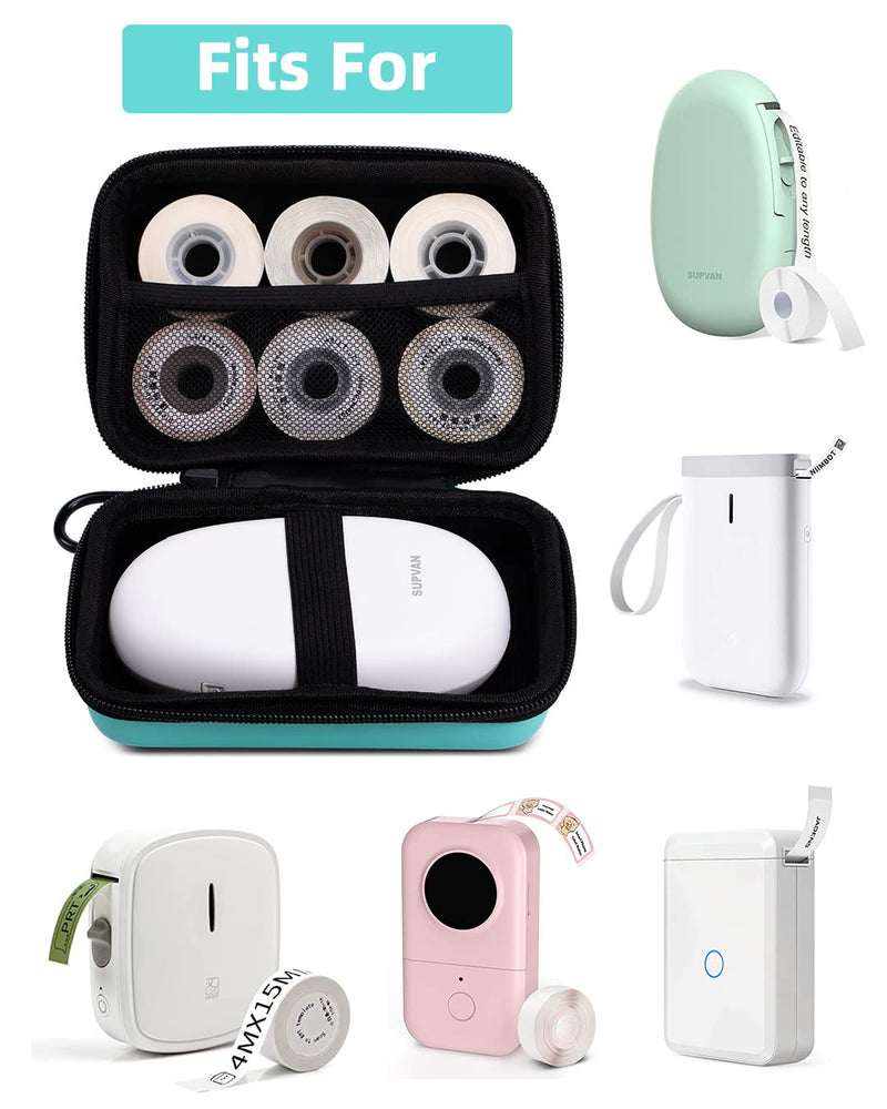 [Australia - AusPower] - Phomemo Label Printer Case Hard Carry Case Compatible D30/M02/T02/M110/P21/D110 Label Printer, Label Maker Labeler Storage Holder, Green 