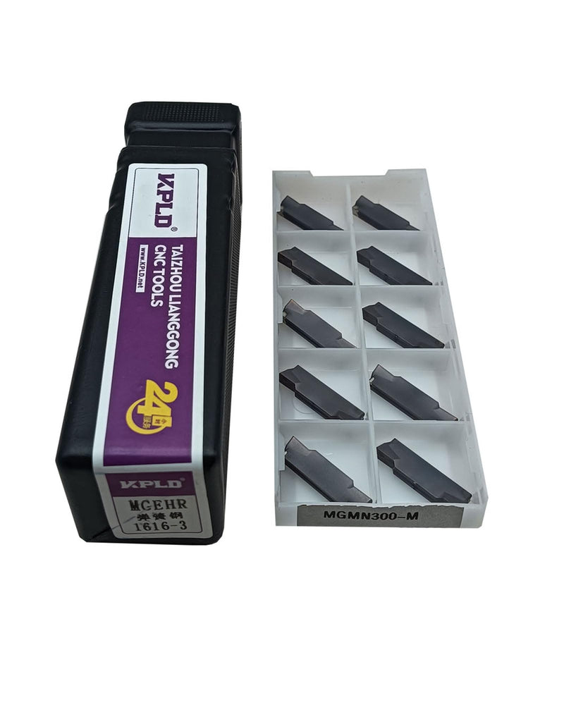 [Australia - AusPower] - Hunricho 1 Piece 5/8 Inch Shank MGEHR1616-3 High Quality Lathe Cutting Tool Holder with 10 Pieces MGMN300 Inserts for Punching for Steel (MGEHR1616-3+ MGMN300) MGEHR1616-3+ MGMN300 