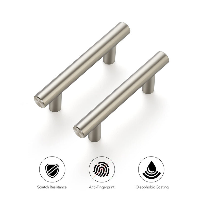 Ravinte 18 Pack 3-15/16 Inch Cabinet Handles Brushed Nickel Stainless Steel Kitchen Drawer Pulls Cabinet Pulls 3-15/16"Length,2-1/2" Hole Center 3-15/16 Inch（2-1/2 Inch Hole Center）