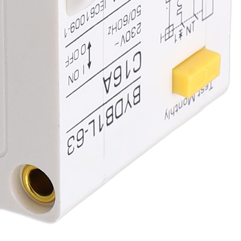 Fi Circuit Breaker, AC 230 V 30 mA 16 A 1P+N Circuit Breaker, A Type C16 Single-Pole Circuit Breaker, DIN Rail, Leakage Protection, Overload Protection, Residual Current Circuit Breaker, FI/LS Switch 16A