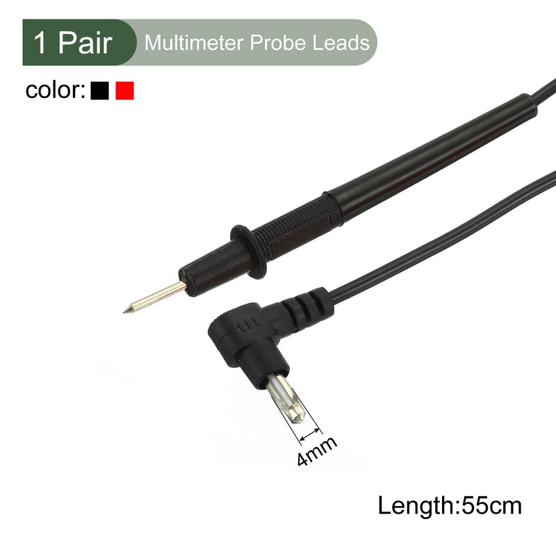 [Australia - AusPower] - YOKIVE 1 Pair Test Leads, Multimeter Probe Cable with Banana Connector | Testing Electronic Components, Great for Electronic Work (Red, Black, 55Cm) 