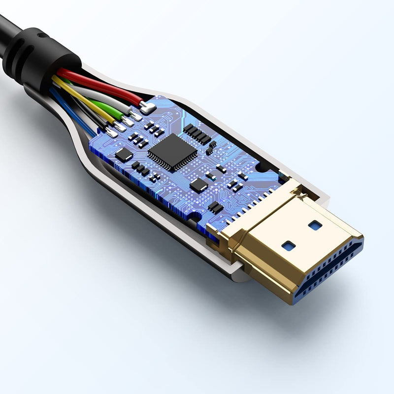 Fiber Optic HDMI Cable 100 Feet, HDMI 2.0, 18Gbps, Supports 4K@ 60Hz, 4:4:4/4:2:2/4:2:0, HDR10, Dolby Vision, HDCP2.2, ARC,3D,Slim and Flexible 4k 100 Feet