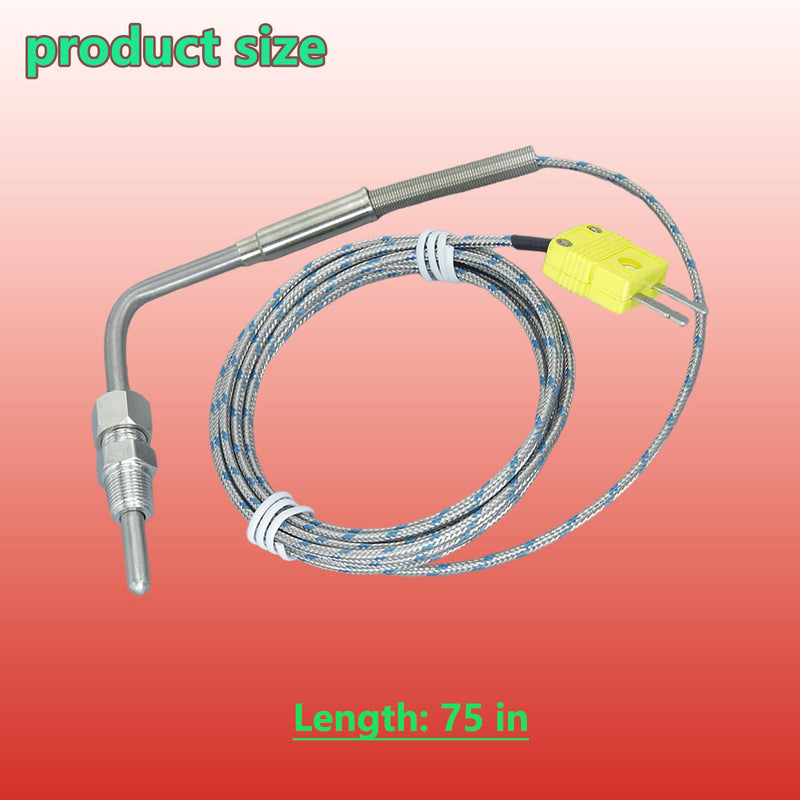 [Australia - AusPower] - K-Type thermocouple Probe 1/8 NPT Thread Compression Adjustable Length Temperature Detection Range -100 °F to 2200 °F 