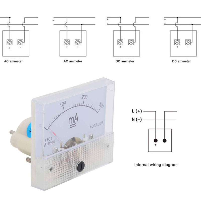[Australia - AusPower] - 85C1 DC 0-200MA Ammeter Panel Amp Meter Pointer DC Ammeter Head Ampere Meter Analog Current Panel Meter 