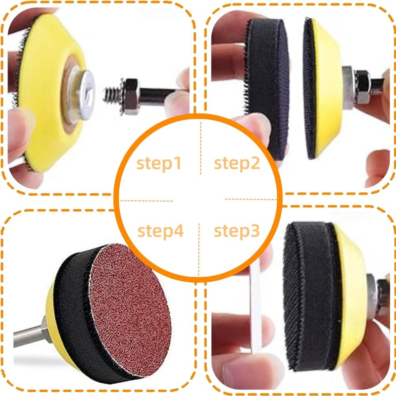 [Australia - AusPower] - BEEK Pack of 2 3 Inch Sanding Discs Pads 75 mm with 4 Pieces 1/8 Inch & 1/4 Inch Shank, with 2 Pieces Sponge Pads, for Wood Furniture Painting, Automotive 