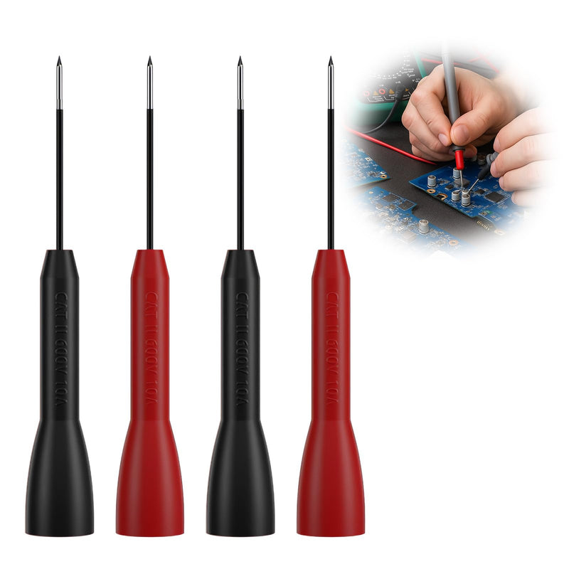 [Australia - AusPower] - 4PCS 0.7mm Multimeter Probes,Precision Wire Piercing Probe,Compatible with Small Multimeter and Voltmeter Leads,Ideal for Electricians and Circuit Testing 