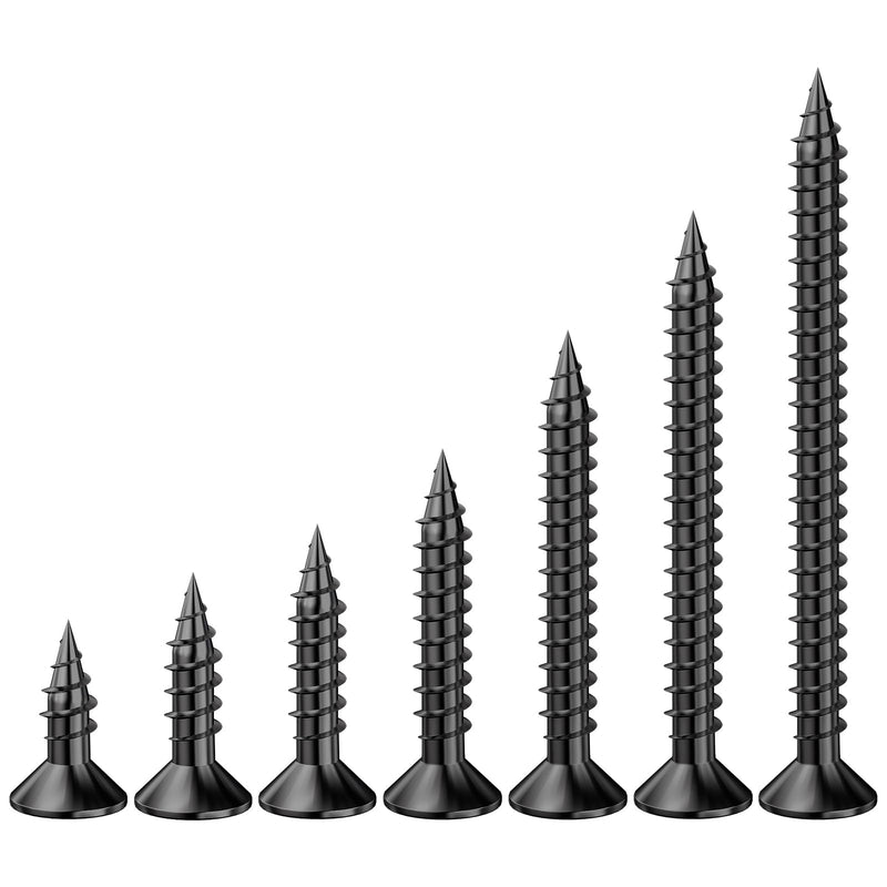 [Australia - AusPower] - (200Pcs) #8x2" Black Wood Screw Quick Metal Self Tapping Flat Head #8x2" 