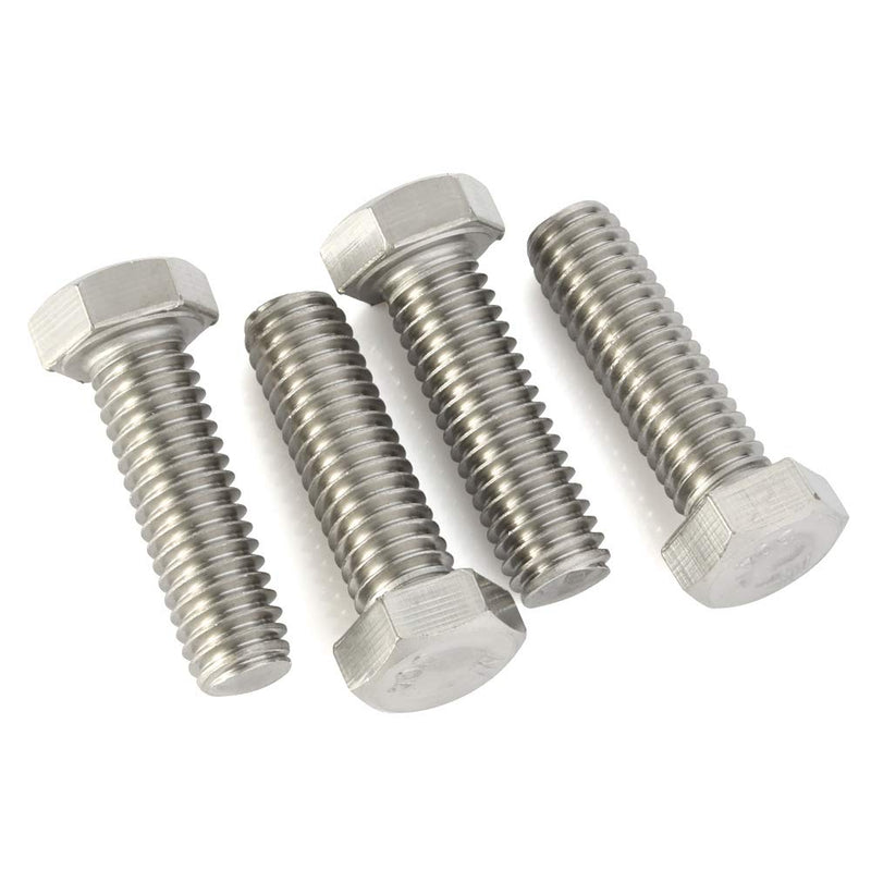 [Australia - AusPower] - 1/2-13 x 2 (1" to 4" Available) Hex Head Screw Bolt, Fully Threaded, Stainless Steel 18-8 (304), Plain Finish, Quantity 8 1/2-13 x 2" (8 PCS) 
