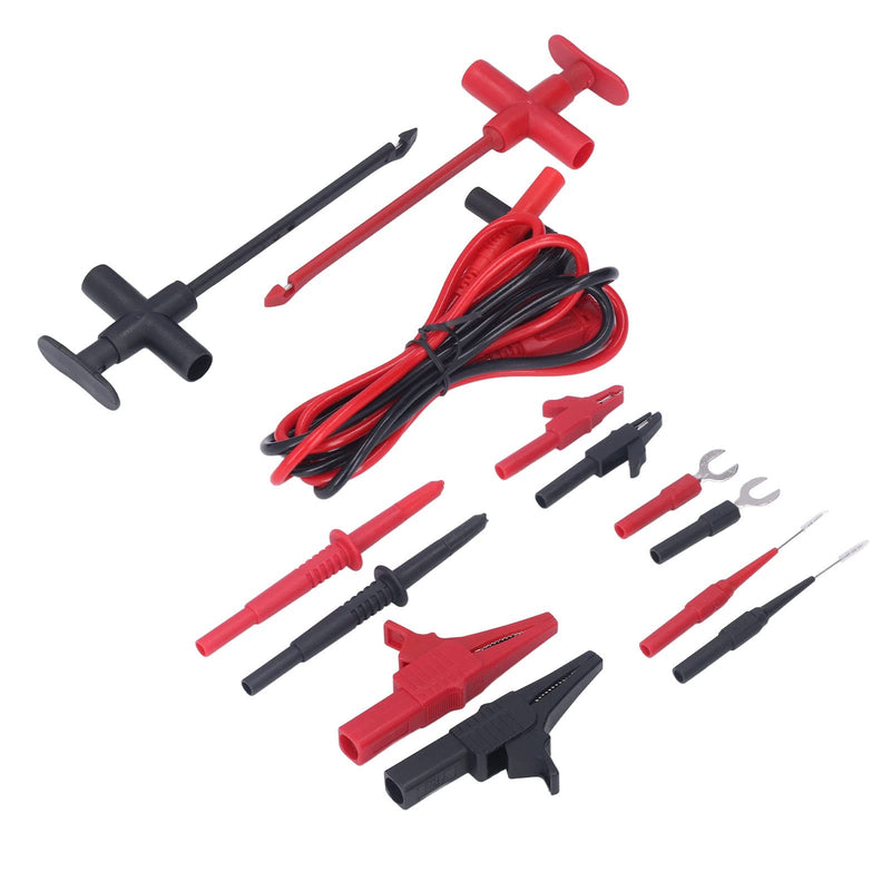 [Australia - AusPower] - Multimeter Test Leads Kit, Brass PVC PA Clip Test Clip Probe Banana Plug Testing Cable 