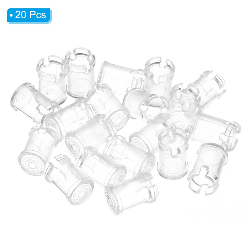 [Australia - AusPower] - PATIKIL 5mm Emitting Diode Holder, 20 Pack LED Holder Clip Mounting Bracket Socket Cap for Lamp Bulb Bezel Mount Panel LED Display, Transparent 
