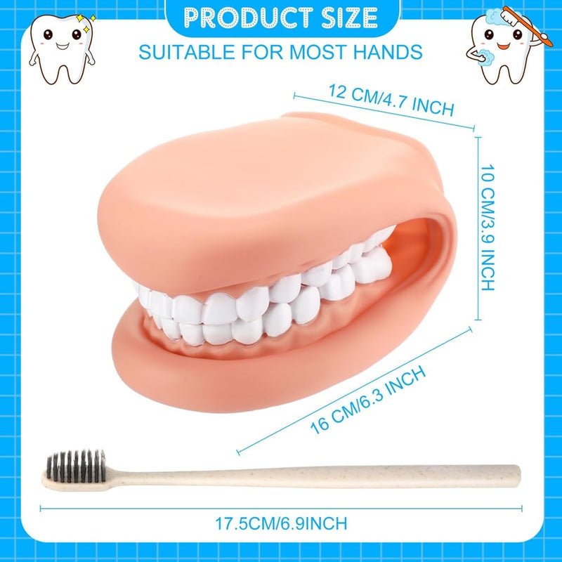1 Piece Mouth Puppet with Tongue Teeth Mouth Hand Puppet Tooth Mouth Model with Toothbrush for Girls Learning Tool