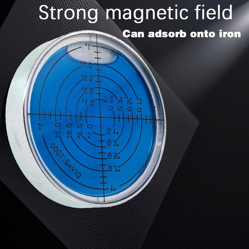 [Australia - AusPower] - 6'/2mm Point high Precision Universal Level Bubble Metal Bubble Water Leveler Cross Level Gauge Small Household (Blue Luminous Magnetic) Blue Luminous (Magnetic) 