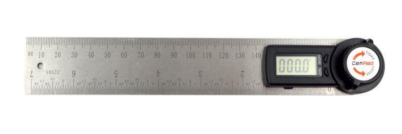 GemRed Gemred 82305 Digital Angle Finder 7-Inch Protractor Stainless Steel