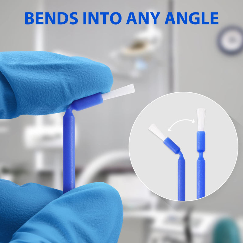[Australia - AusPower] - 400 PCS Disposable Dental Micro Brushes Dental Applicator with Bendable Tips, Disposable Applicators Microbrush Blue Micro Swabs 