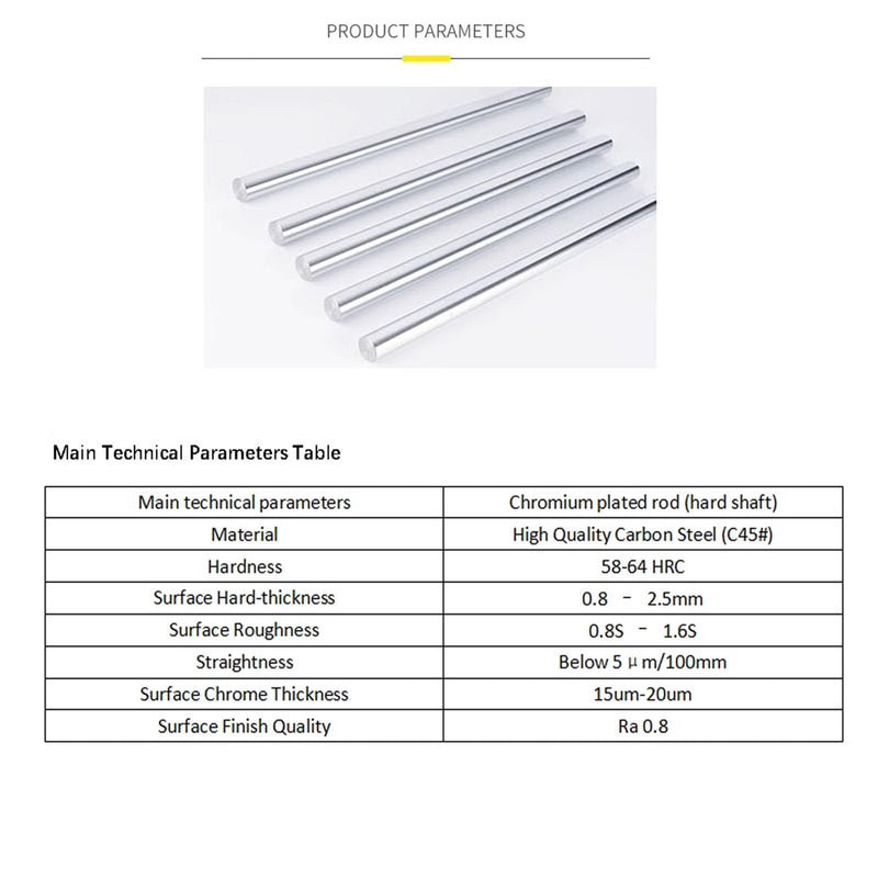 [Australia - AusPower] - Linear Motion Rods 8mm x 800mm 2Pcs, Diameter 8mm Case Hardened Chrome Plated Smooth Linear Motion Rod Shaft Guide Rail - Metric h8 Tolerance L: 31.5 inch /800mm for 3D Printer, CNC, DIY L:31.5 inch / 800mm 2Pcs 8mm 