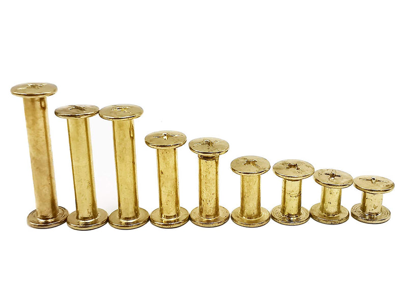 [Australia - AusPower] - Chicago Screws Binding Screws Posts Assortment Kit Brass Plated Steel 180-Piece 