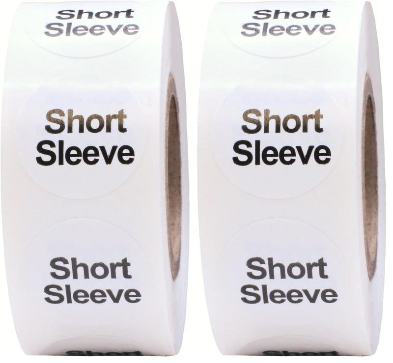White Circle Short Sleeve Clothing Size Stickers for Retail Apparel 0.75 Inch 500 Total Adhesive Labels (Pack of 2) 3/4" Circle (Pack of 2)