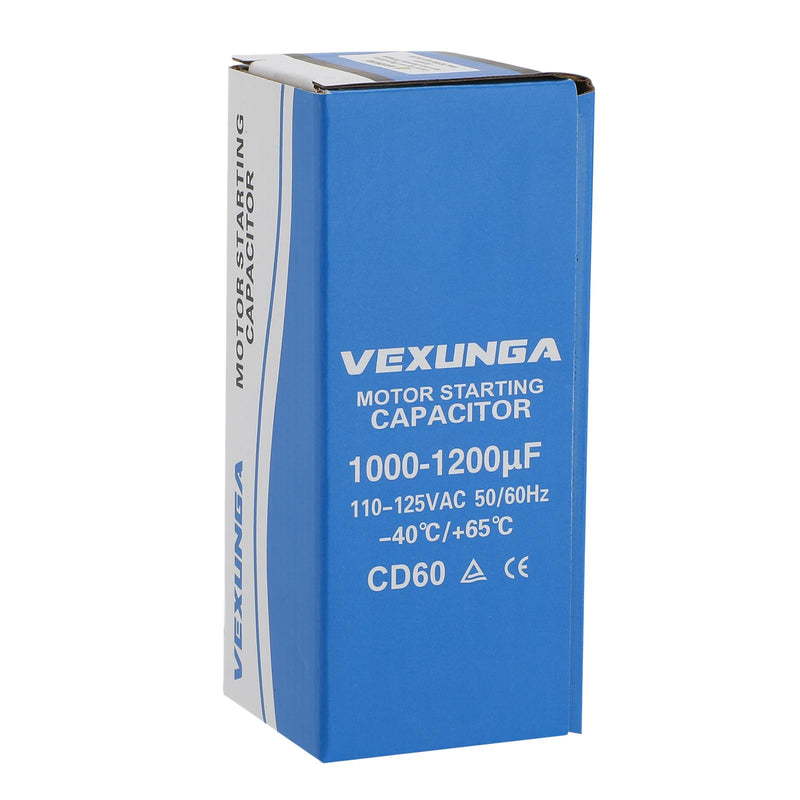 VEXUNGA 1000-1200 uF MFD 110-125 VAC 50/60 Hz Round Motor Start Capacitor CD60 Single Phase Capacitors for AC Motors Starting or Pool Pump or Well Pump 1000-1200 MFD 110-125V