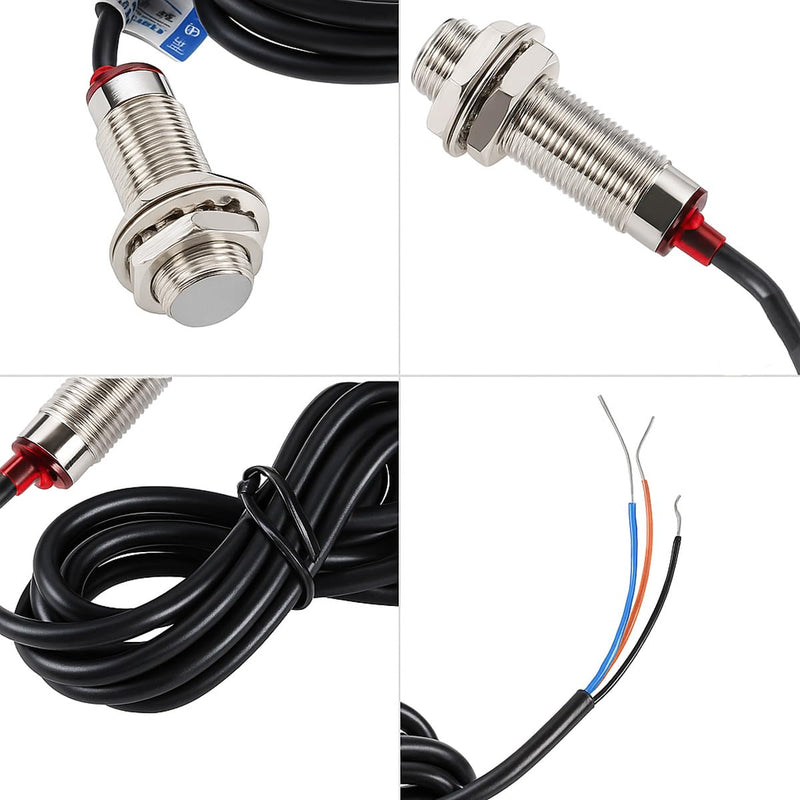 Gebildet Hall Effect Proximity Sensor 12 mm, DC 5-30 V, Inductive Switch, NPN NO (Normally Open) with Magnet, NJK-5002C, Detection Distance: 10 mm