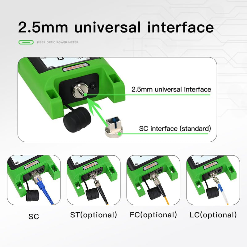 [Australia - AusPower] - -70+10dBm + 7 Wavelengths 850/980/1300/1310/1490/1550/1625nm LED Built in Optic Fiber Power Meter KomShine KPM-35 FTTX Cable Tester OPM with Automatic Calibration Support 