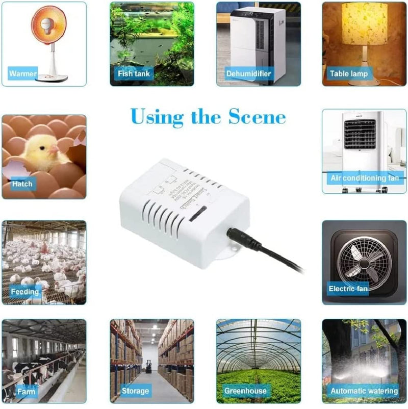 WiFi Temperature Controller Sensor Module, Tuya App Wireless Remote 16A Smart Switch with Power Meter, Works with Alexa Google 16A 1CH WIFI Switch