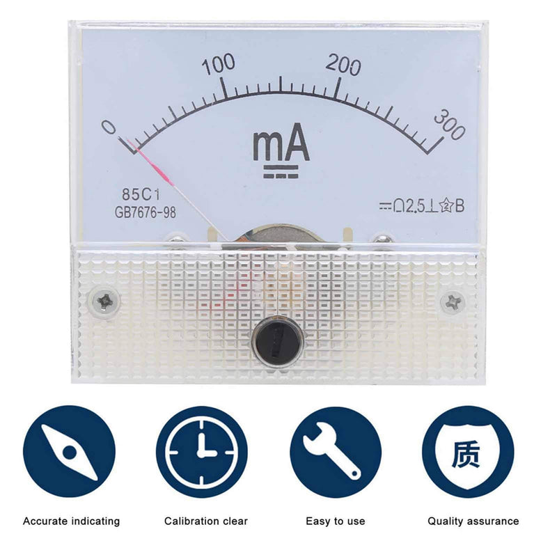 [Australia - AusPower] - 85C1 DC 0-200MA Ammeter Panel Amp Meter Pointer DC Ammeter Head Ampere Meter Analog Current Panel Meter 