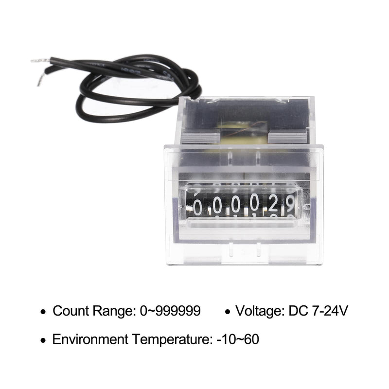 [Australia - AusPower] - uxcell Electromagnetic Counter 6 Digit 0-999999 Counting Range Electronic Pulse Counter Digital Totalizer Electromagnetic Pulse Counter DC7-24V 