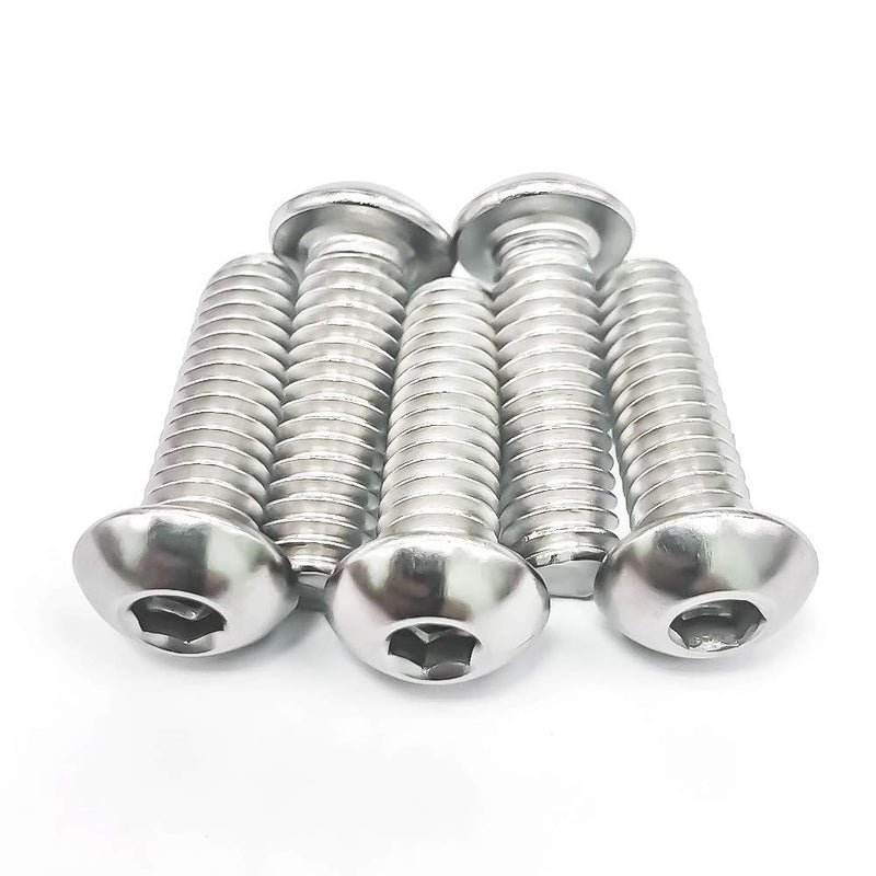 [Australia - AusPower] - 5/16-18 x 1" Button Head Socket Cap Bolts Screws, 304 Stainless steel 18-8, Full Thread, Coarse Thread, Allen Hex Drive, 20 PCS 5/16-18 x 1" 