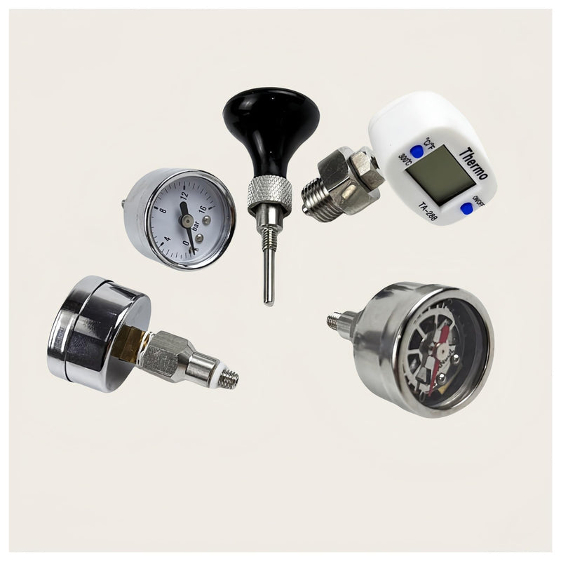E61 Temperature and Pressure Gauge - Italian E61 Semi-Automatic Coffee Machine Brewing Head Pressure Thermometer - Modified and Improved Accessories, Real Time Display of Water Temperature and Extract