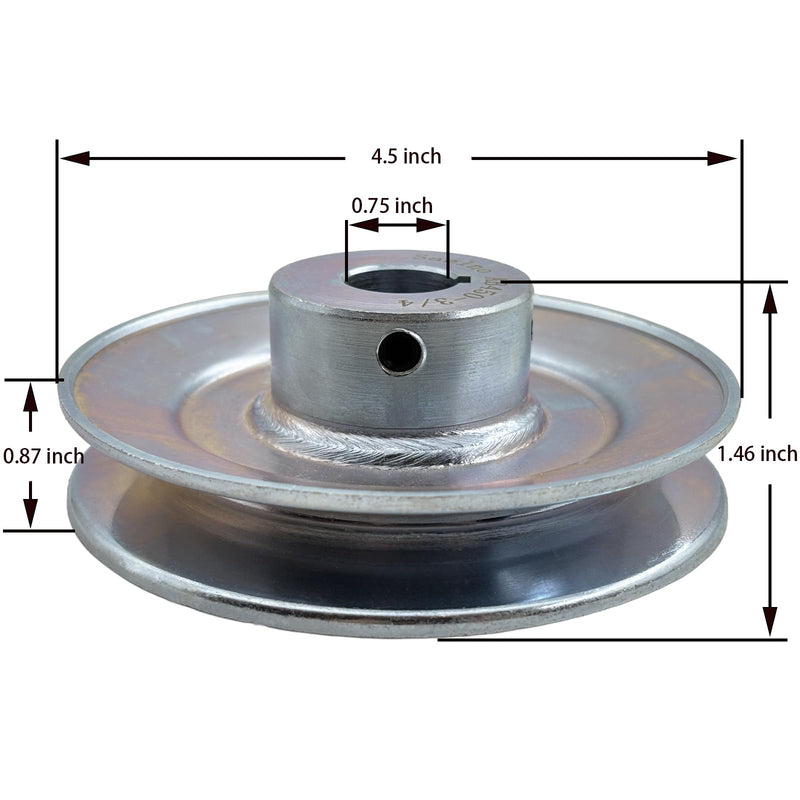 [Australia - AusPower] - AB450-3/4 Single Groove Web Sheaves,v Belt Pulley 3/4 inch bore 4.5" OD,Motor Pulley Carbon Steel for A B 5L 4L V-Belts 