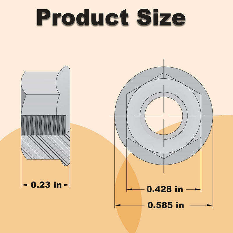 [Australia - AusPower] - 50pcs 1/4-20 Serrated Flange Hex Nuts, 1/4" Hexagon Flange Nuts, Carbon Steel Zinc Plated, UNC Nuts Fasteners, Right Hand SAE Replacement Nut 1/4"-20 