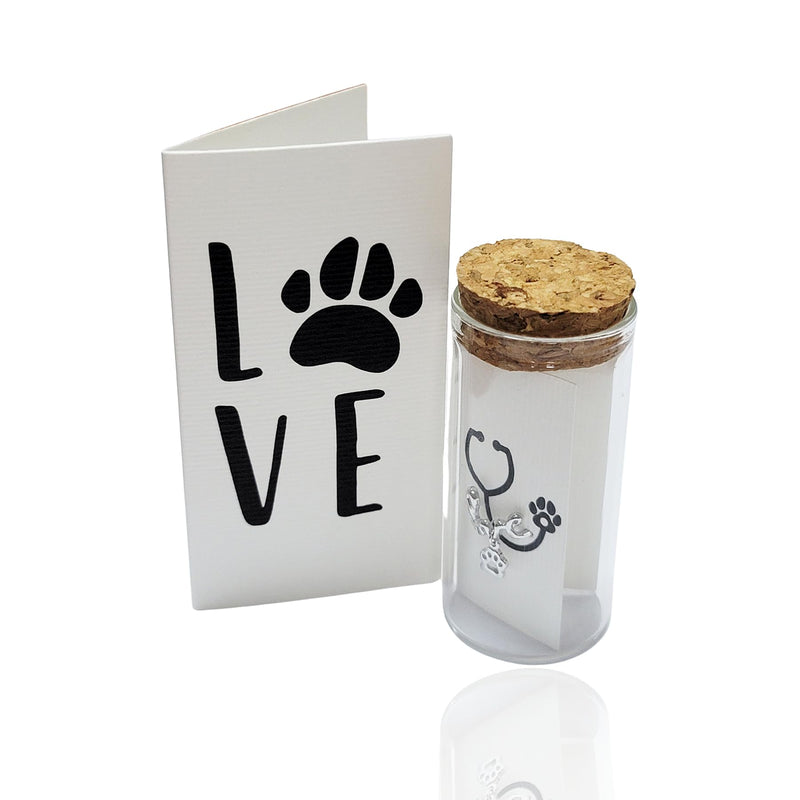 [Australia - AusPower] - QUINNLYN & CO. Love Paw Stethoscope Charm - Express Your Passion for Animals with this Adorable Accessory, RN Nurse Charms 