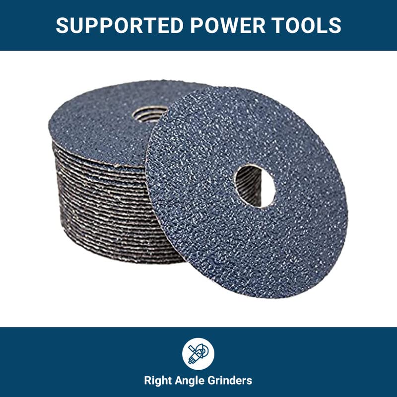 Benchmark Abrasives 4.5-inch 24-grit zirconia fiber sanding disc with 7/8-inch arbor, 25-pack