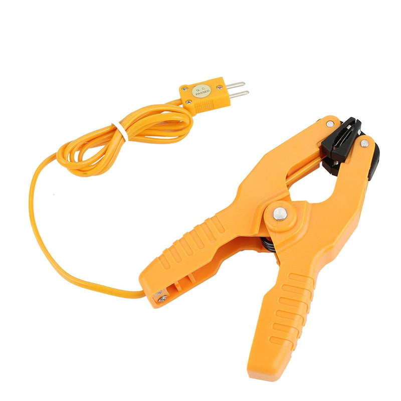 [Australia - AusPower] - Clamp Temperature Probe, HT-05 K Type Pipe Clamp Thermocouple with 1~3/8" Jaw, -40~200°C HVAC Tools Temperature Clamps, Yellow Lead Pipe Clamp for Pipes Temperature Test 