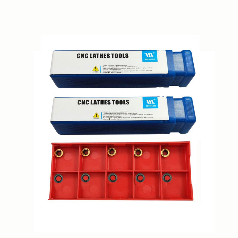 [Australia - AusPower] - 3/8” 1/2" SRACR1010/1212 H06 Lathe Turning Holders Lathe Turning & Profiling Tool Holder with RCMT0602 Round Carbide Milling Inserts For steel stainless steel (2pcs 1/2 holders+ 10pcs inserts) 2pcs 1/2 holders+ 10pcs inserts 