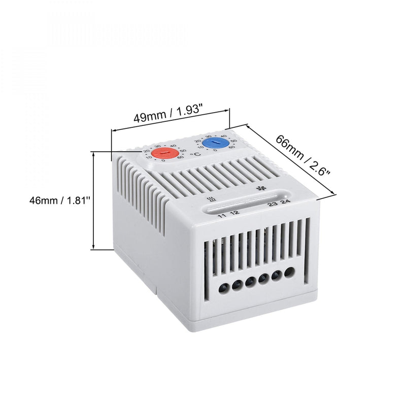[Australia - AusPower] - uxcell Mechanical Thermostat 0-60°C Adjustable Compact N.C/N.O Temperature Controller Switch 