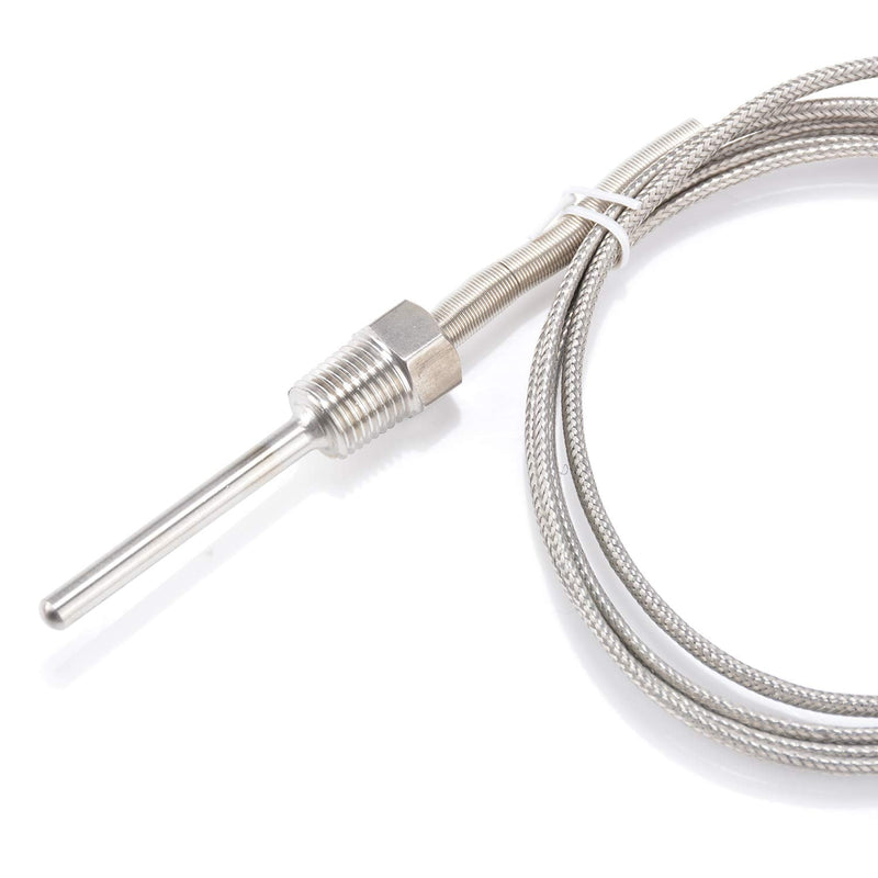 [Australia - AusPower] - Waterproof K Type Grounded Thermocouple - Jaybva Temperature Sensor Probe for PID Temperature Controller Two Wire Stainless Steel NPT 1/4 inch Pipe Thread 0~500? with 2m Insulation Lead Shield Wire 1/4" K Type 