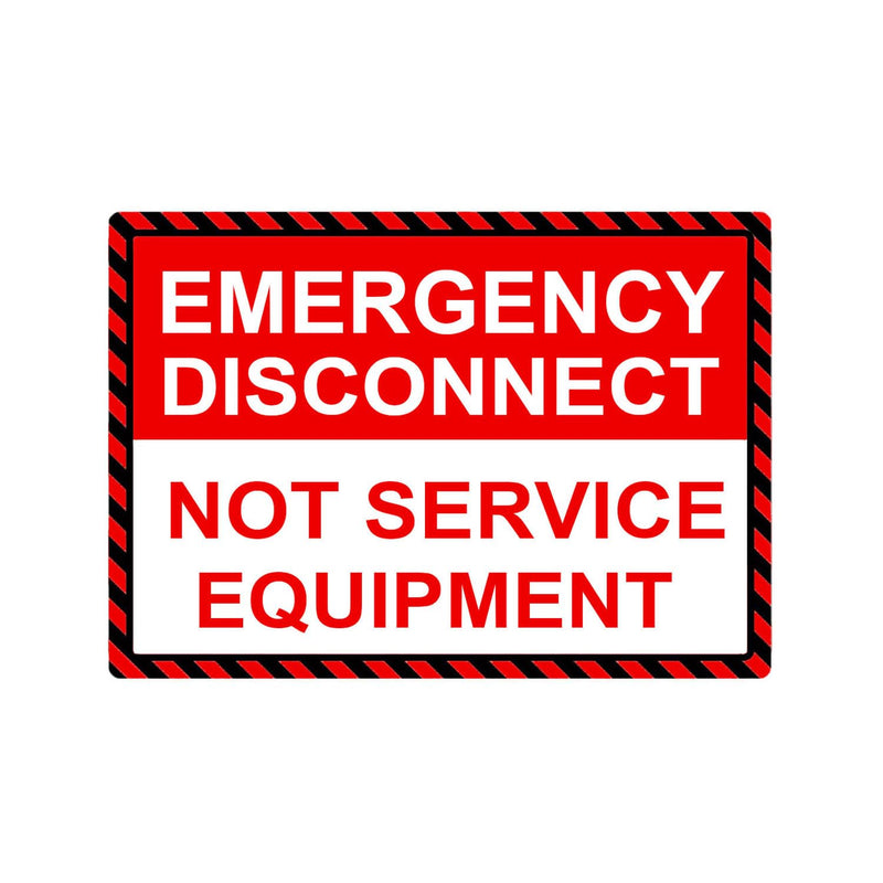 NEC compliant Emergency Disconnect NOT Service Equipment Labels Decal, 5×3.5 inch Waterproof Notice Danger Stickers for Ultra Durable Electrical (10 Pcs)
