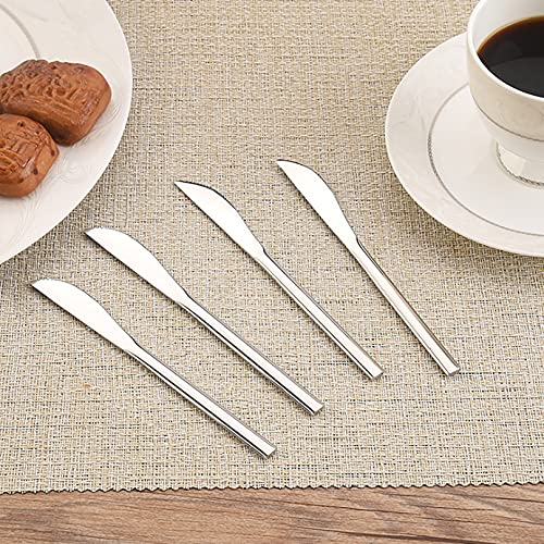 VANRA 5.8in 4-Piece Dessert Knives Set Stainless Steel Kids Dinner Knife Appetizer Fruit Snack Serving Knives Small Flatware Set (Pack of 4) Set of 4 (Pack of 4)
