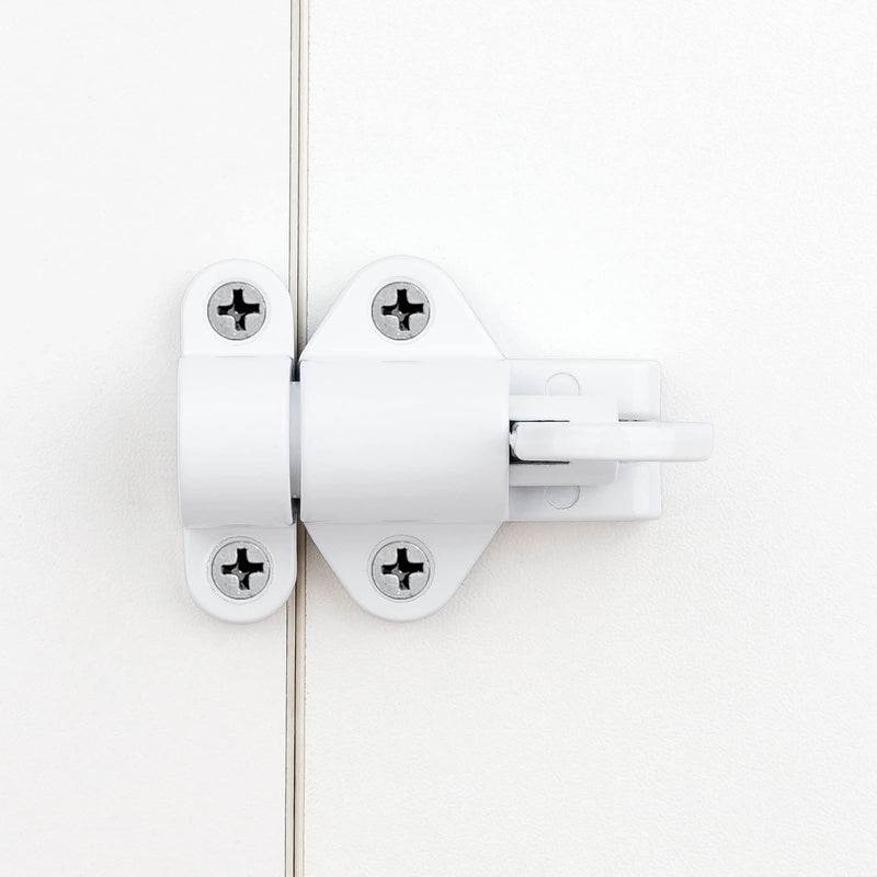INIRET 10 Packs Self-Closing Latches，White Spring Door Lock，Resilient Bolt Latch Aluminum Alloy Safety Automatic Spring Barrel Door Lock with Screws，Used for Wooden Door，Wooden Window and Cabinet etc White