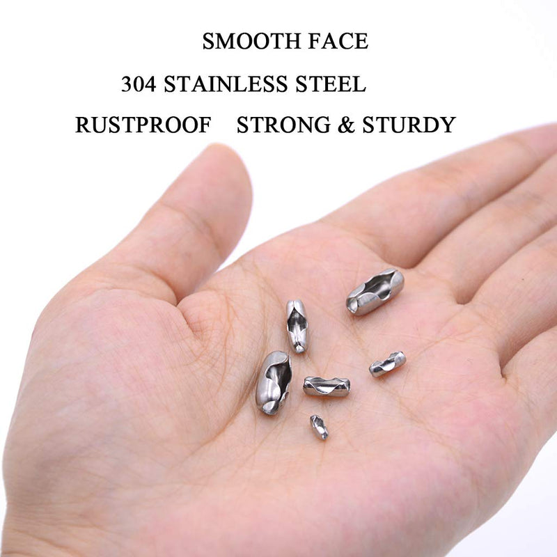 [Australia - AusPower] - KINGOU 155pcs Stainless Steel Ball Chain Connector Clasps Fits for 1.6/2.0/2.4/3.2/4.0/4.8mm Beaded Ball Chain 