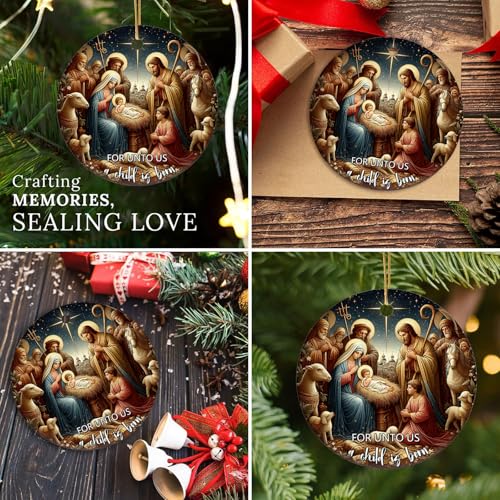 Christmas Ornaments Nativity Scene Christian Religious Decorative 2026 Nativity Ornament