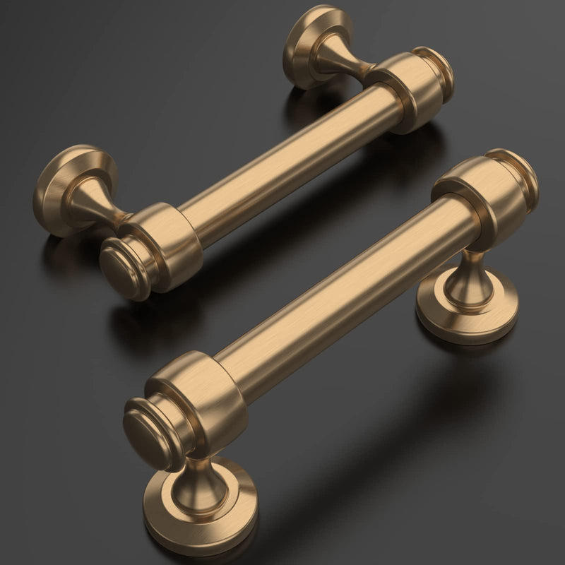 Amerdeco 10 Pack Dark Champagne Bronze Cabinet Pulls 3 Inch Hole Centers, 4 Inch Length Handles for Kitchen Cabinet Hardware,Solid Cabinet Handles for Bathroom Drawer Handles IH0005… 3"/76MM Hole Center