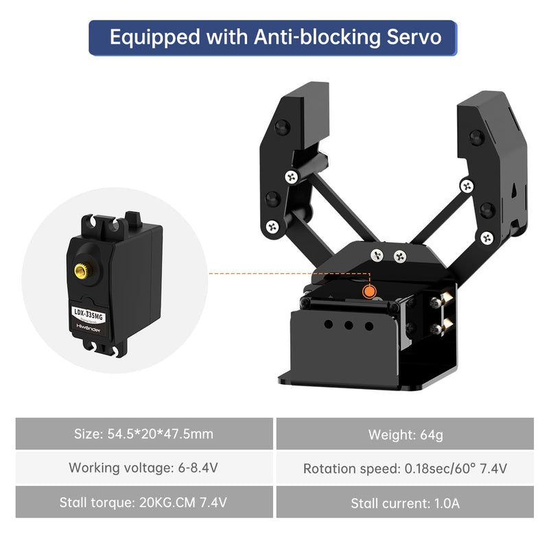 [Australia - AusPower] - Mechanical Claw Robot Gripper Grabber Pickup DIY, Building Accessory Replacement Parts, BigClaw With Digital Servo and Tester with servo & tester 