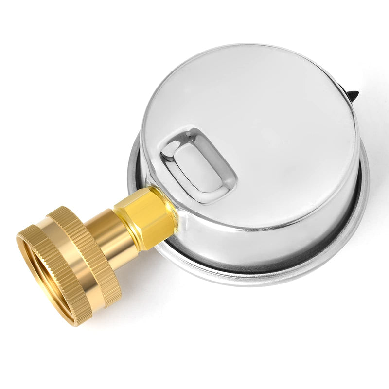 [Australia - AusPower] - MEANLIN MEASURE 0~100Psi Stainless Steel Frame 3/4" Female 2.5" FACE DIAL Liquid Filled Pressure Gauge WOG Water Oil Air Water Pressure Test Table with Sealing Ring 0-100Psi (Liquid Filled) 