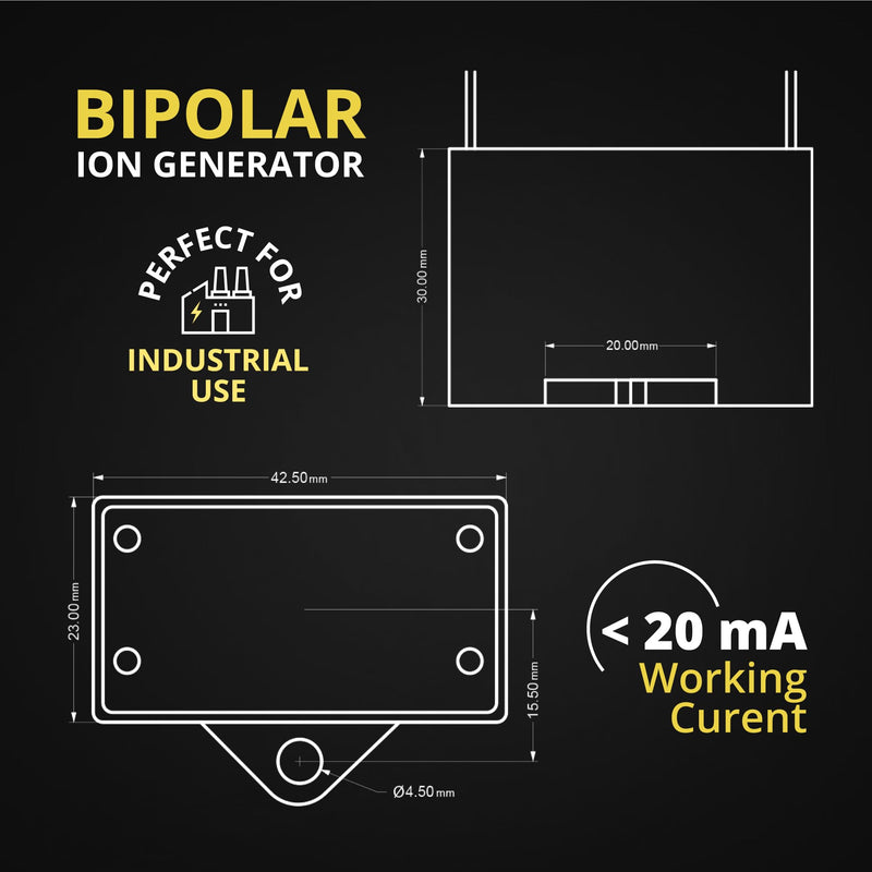 [Australia - AusPower] - Bipolar Ion Generator Module, DC 12V Positive and Negative Ionization Replacement Component for Compatible HVAC, VAV and Related Equipment 12VDC 