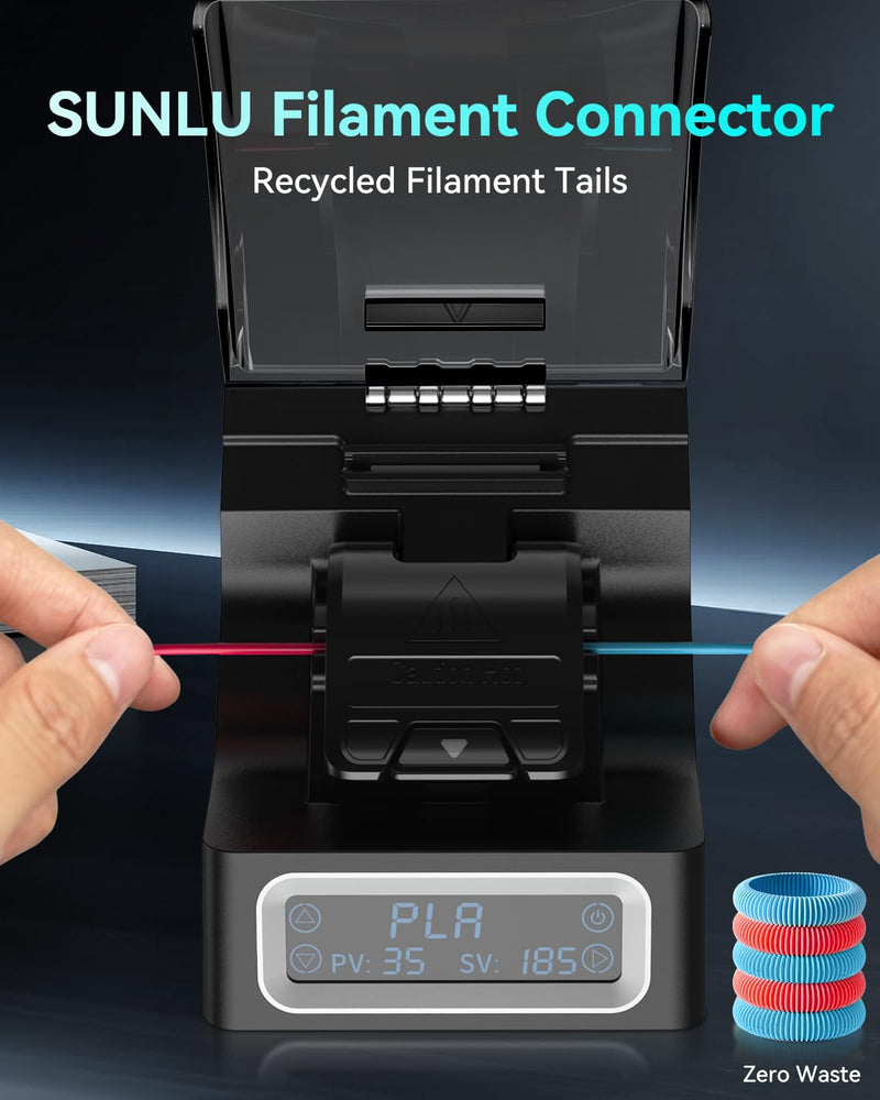 [Australia - AusPower] - SUNLU Official Filament Connector, Fast Heating Filament Splicer for 3D Printer Filament 1.75mm, Up to 240°C, Compatible with PLA PETG TPU ABS PA Nylon, Easy to Use, Pack with 200PCS PTFE Sleeve Filament Connector - 200pcs Ptfe 
