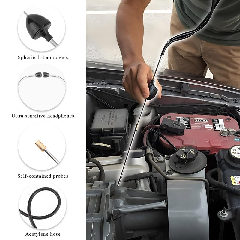 [Australia - AusPower] - Automotive Engine Stethoscope, Automotive Mechanics Stethoscope Kit Hearing Tool with Extended Probe, Engine Diagnostic Tool for Cars Trucks Motorcycles, Car Accessories 